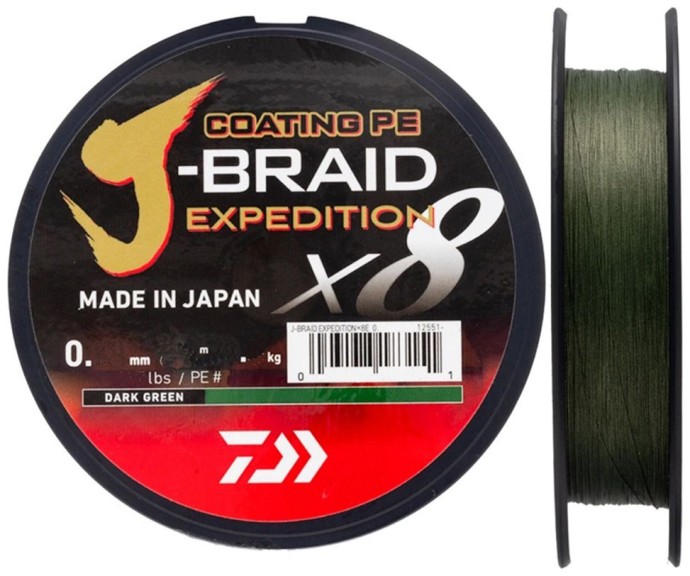 Pletená Šňůra Daiwa J-Braid Expedition Dark Green 3000m
