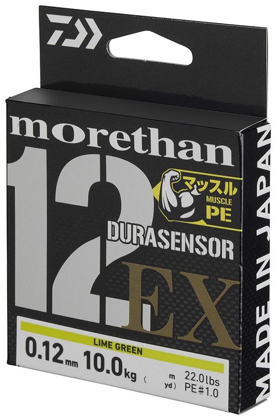 Pletena Šňura Daiwa Morethan Durasensor 12 Braid EX+Si3 Limeta Zelena 200m