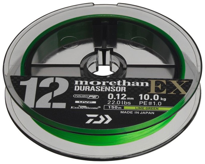 Pletena Šňura Daiwa Morethan Durasensor 12 Braid EX+Si3 Limeta Zelena 200m