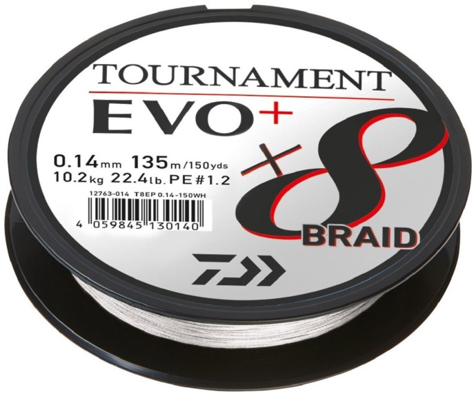 Pletená Šňůra Daiwa Tournament X8 Braid Evo+ 2700m Bílá