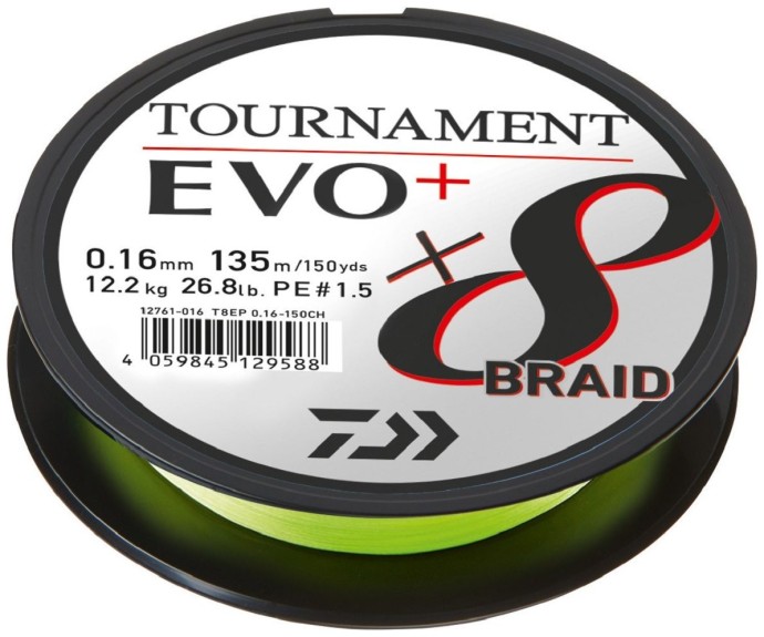 Pletená Šňůra Daiwa Tournament X8 Braid Evo+ Chartreuse 900m