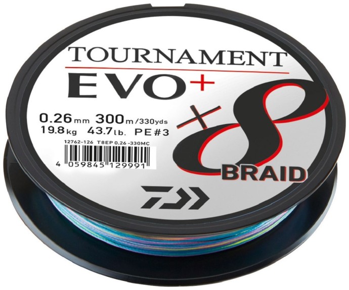 Pletená Šňůra Daiwa Tournament X8 Braid Evo+ Multi-Color 1000m