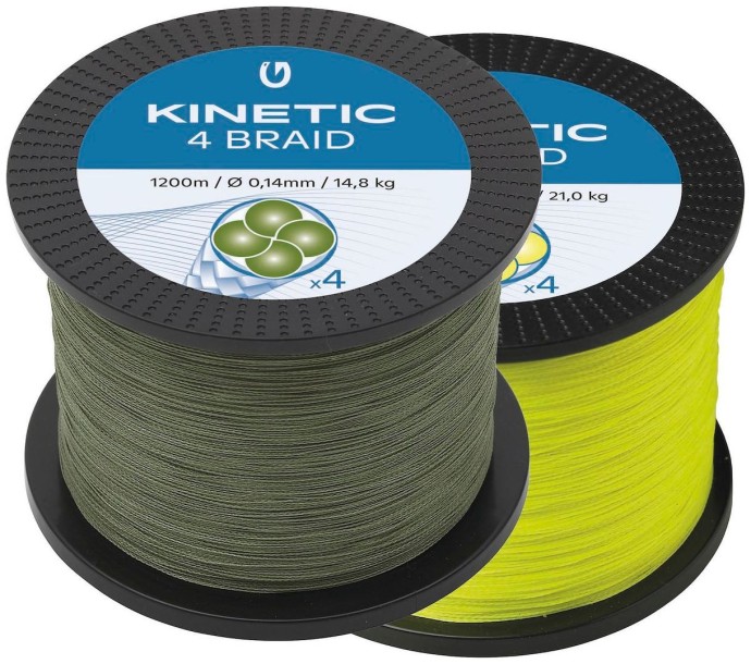 Pletená Šňůra Kinetic 4-Braid Dusty Green 1200m
