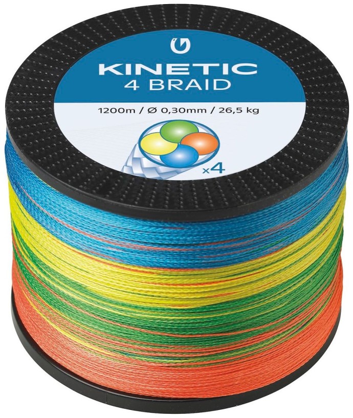 Pletená Šňůra Kinetic 4-Braid Multi Colour 1200m