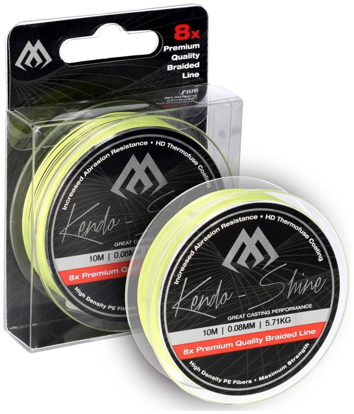Pletená Šnúra Mikado Kendo Shine Fluo Žltá 10m 0,14mm/11,75kg