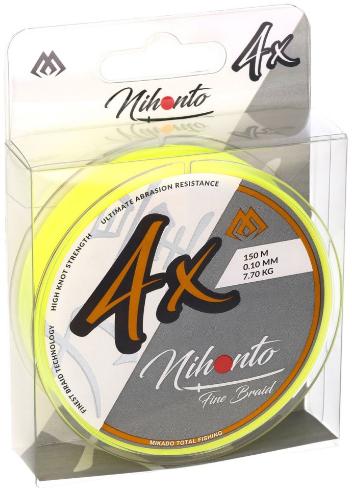 Pletená Šňůra Mikado Nihonto Fine Braid Fluo Žlutá 15m