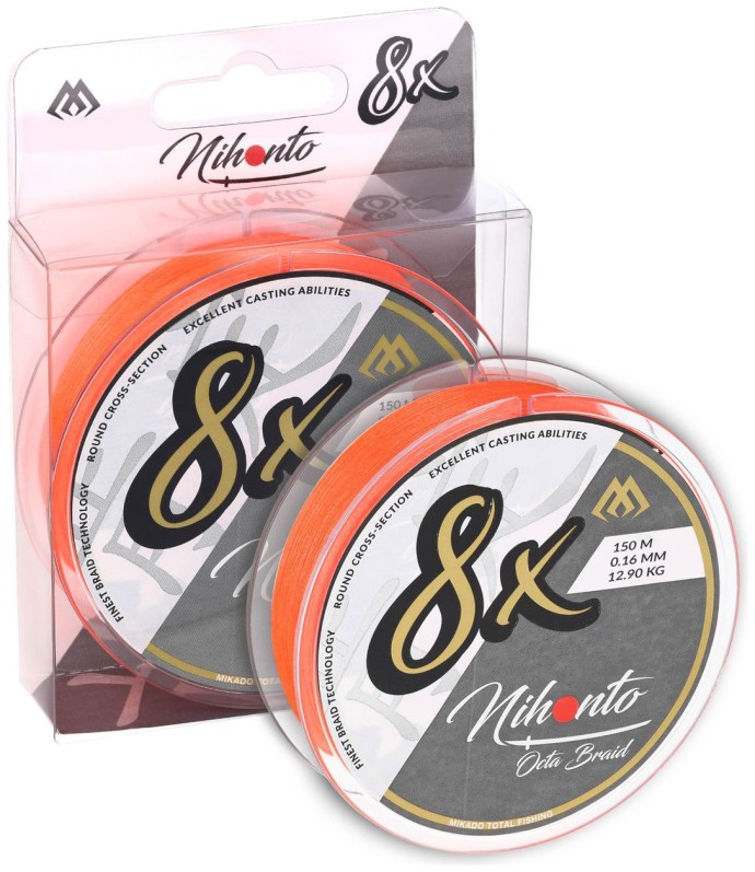 Pletená Šňůra Mikado Nihonto Octa Braid Fluo Oranžová 10m