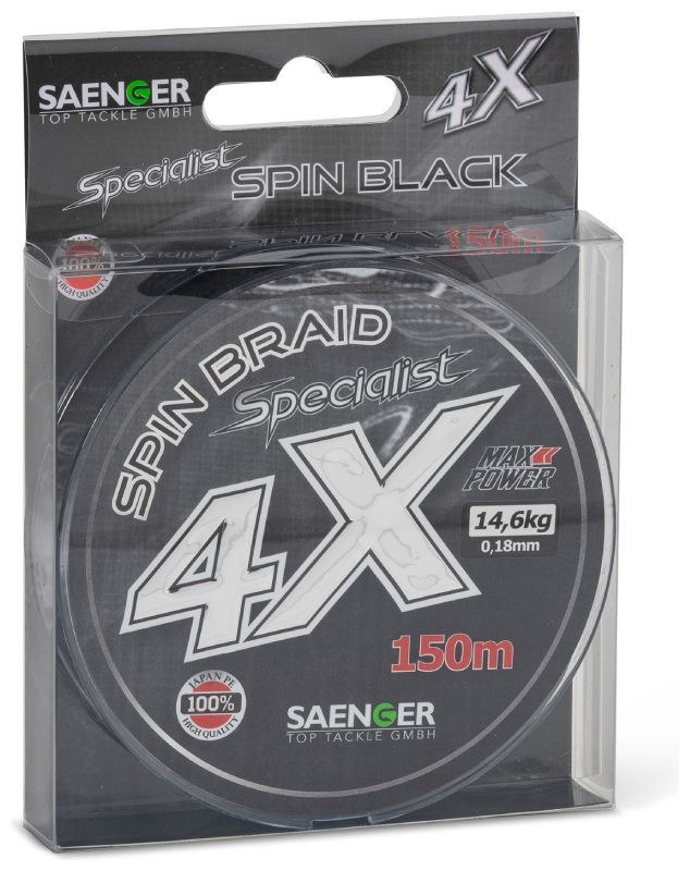 Pletena Šnura Saenger Specialist Spin Braid 150m Crna