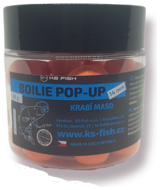 Plovoucí Boilie KS Fish Pop Up 14mm 50gr Plovoucí Boilie KS Fish Pop Up 14mm 50gr