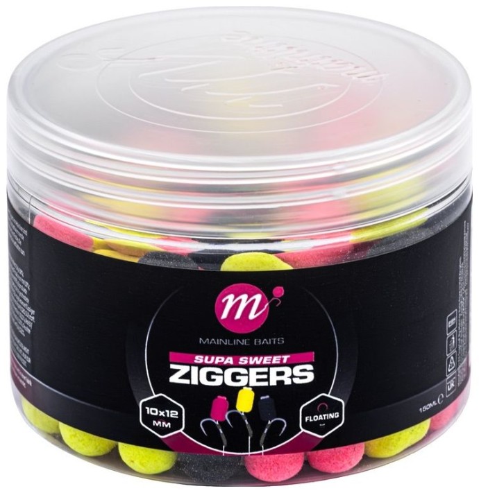 Plovoucí Boilie Mainline Supa Sweet Ziggers - Pink, Yellow, Black