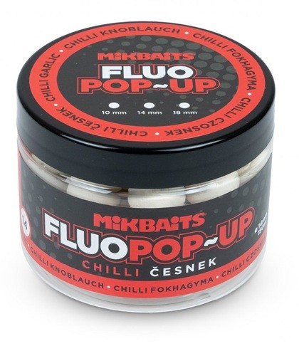 Pop-Ups Mikbaits Fluo Boilie 150ml Chilli Česnek