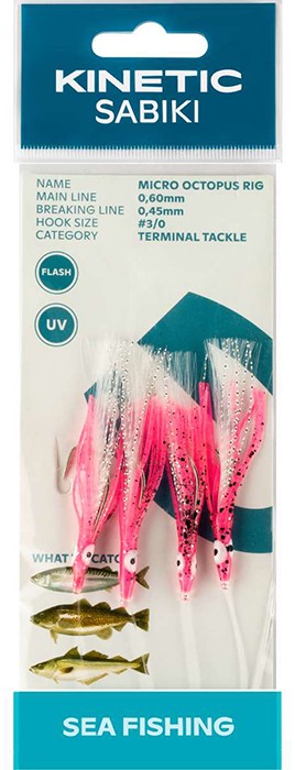 Predvez Kinetic Sabiki Micro Octopus Pink UV