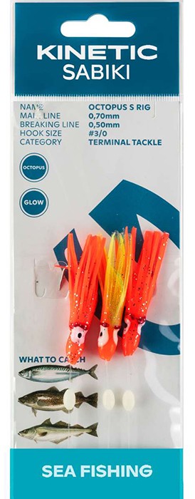 Predvez Kinetic Sabiki Octopus S Red/Orange
