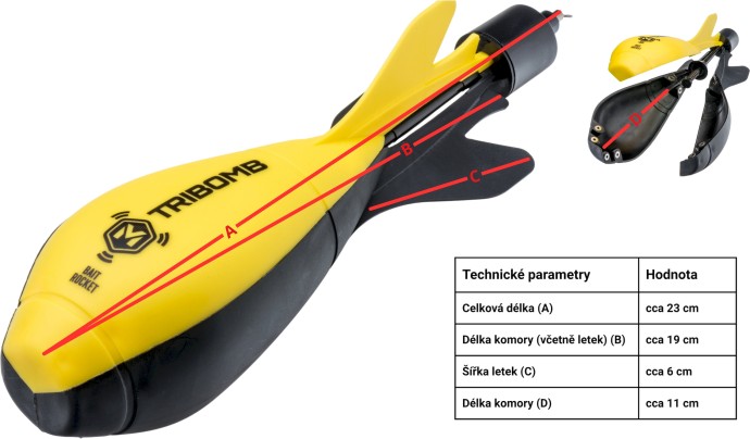 Raketa za hranjenje Mivardi Tribomb Bait Rocket