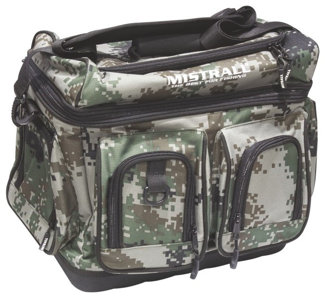 Ribolovna torba Mistrall s krutim dnom Camo 44x27x35cm
