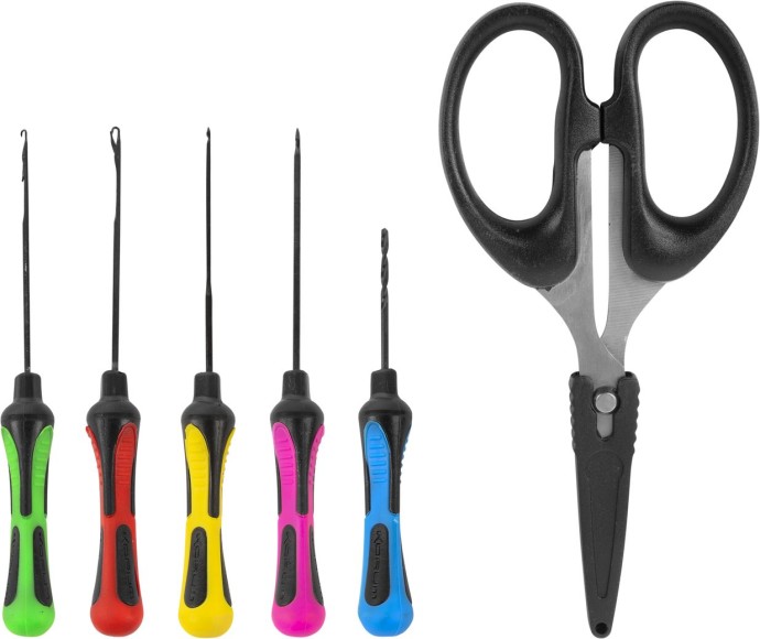 Sada Jehel A Nůžek Korum Baiting Tool & Scissor Set