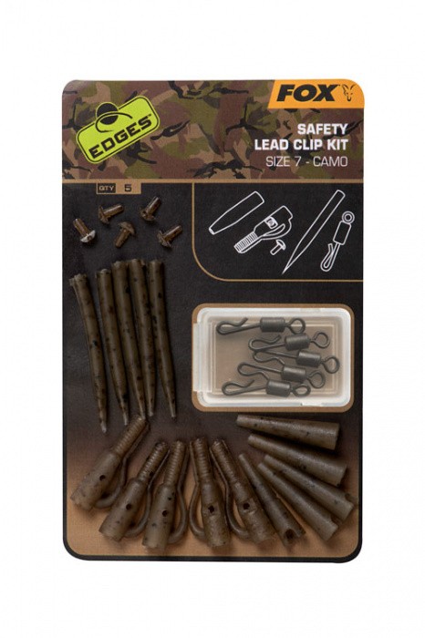 Set Fox Edges Camo Safety Lead Clip Kit