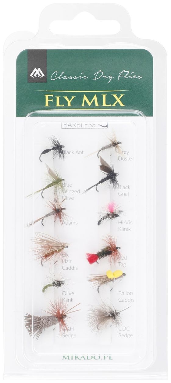 Set muha Mikado Dry Flies Barbless