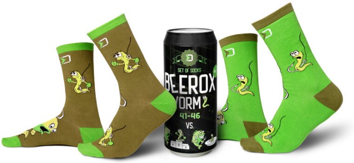 Set Ponožek v Plechovce Delphin BEEROX WORM