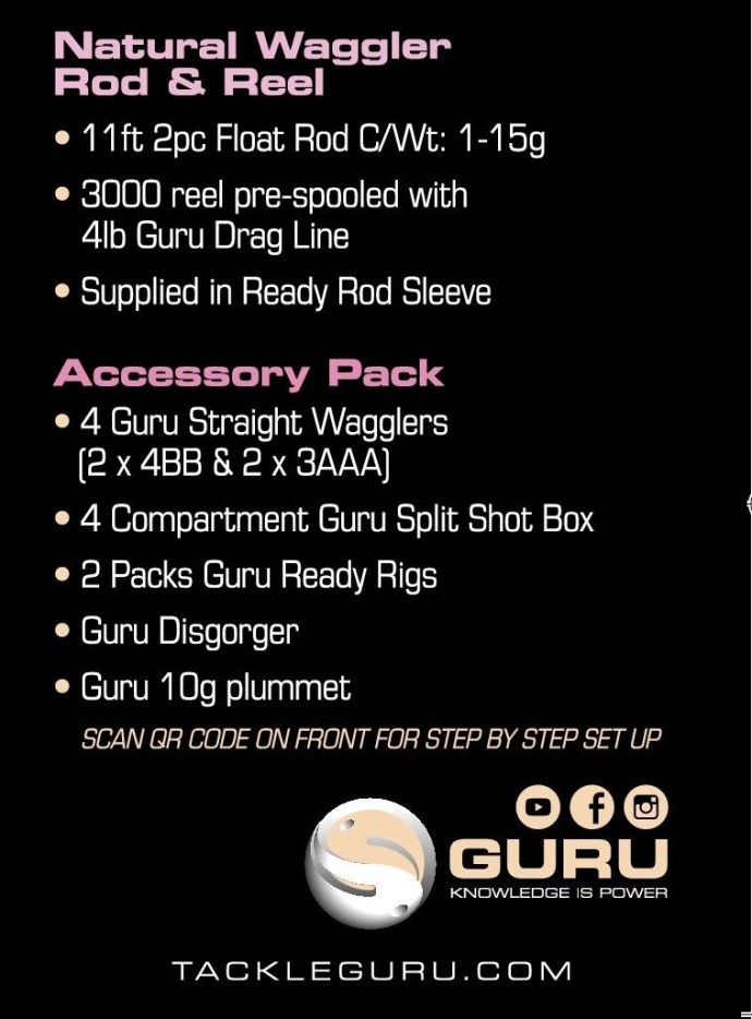 Set Prút a Navijak Guru Natural Waggler 11’ Float Rod & Reel Combo