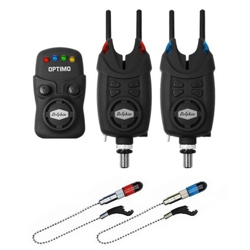 Set Signalizatora 2+1 Delphin OPTIMO 9V + 2x Indikator + 2x Snag Gear