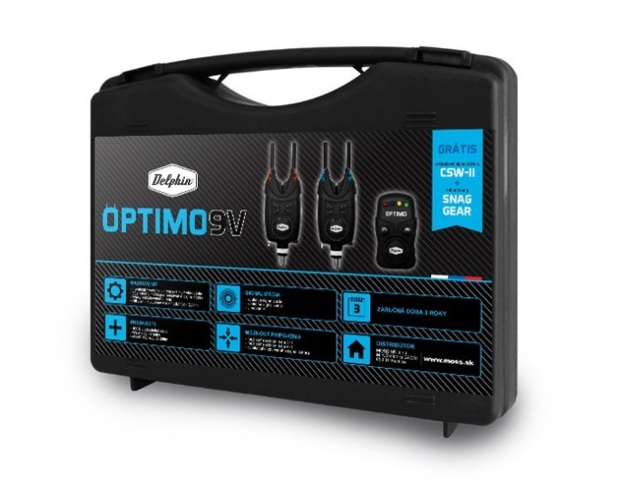 Set Signalizatora 2+1 Delphin OPTIMO 9V + 2x Indikator + 2x Snag Gear