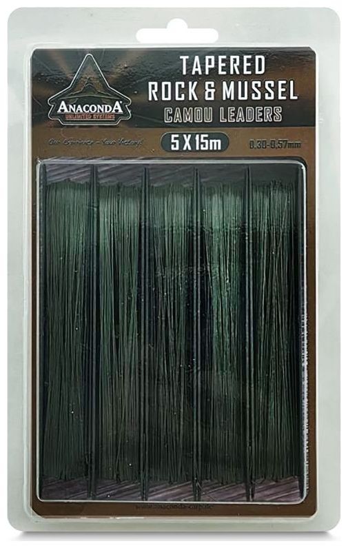 Šok predvez Anaconda Shock Leaders Camou Green 5x15m 0,30-0,57mm/5,45-16,10kg