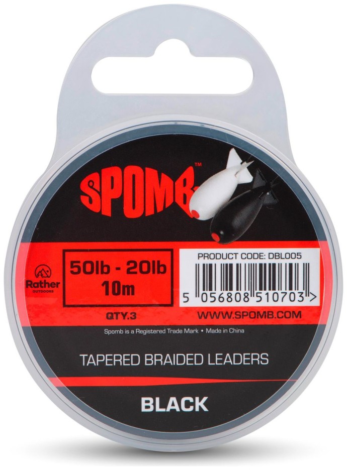 Šoková Šňůra Spomb Tapered Braided Leader 10m 50lb-20lb