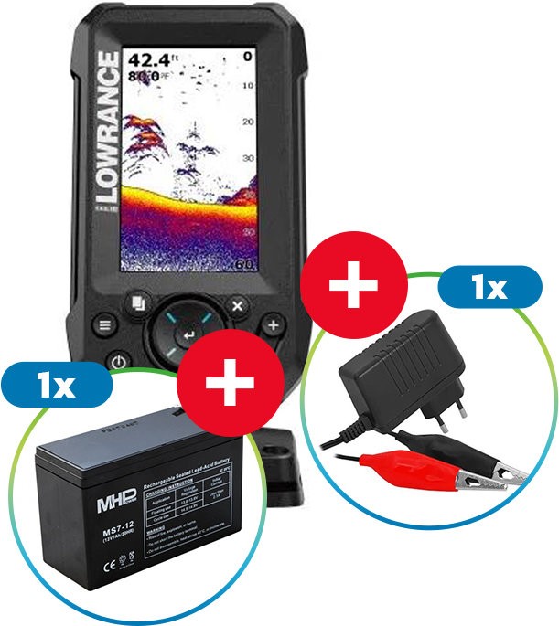 Sonar Lowrance Eagle 4X + Nabíječka + Baterie Zdarma