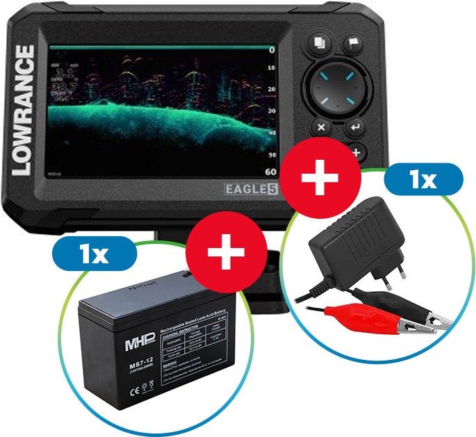 Sonar Lowrance Eagle 5 Splitshot + Baterija i Punjač Besplatno