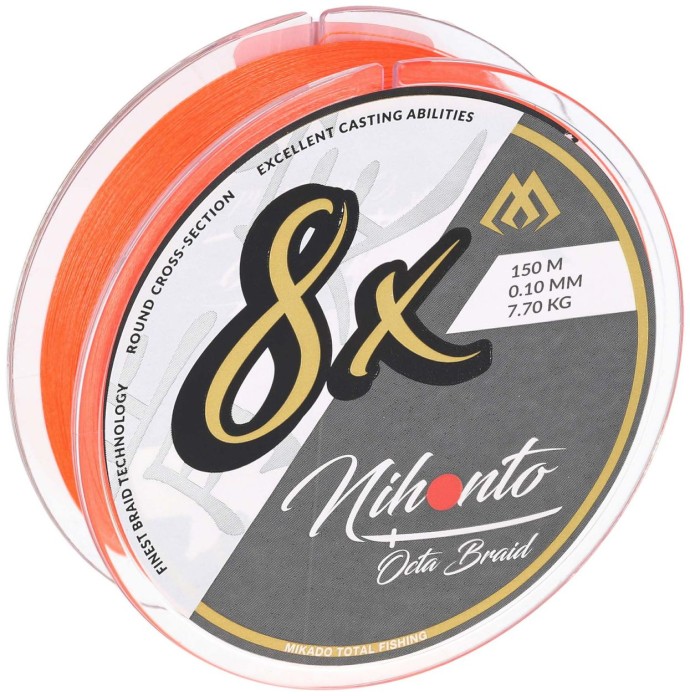 Spletaná Šnúra Mikado Nihonto Octa Braid Fluo Oranžová 10m