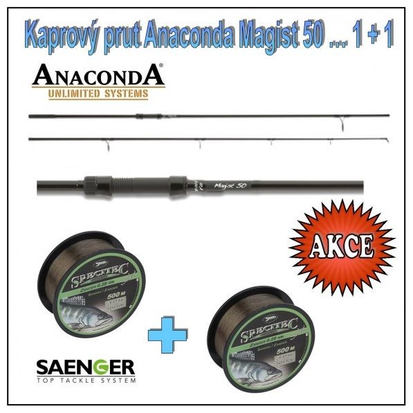 Štap Anaconda Magist 50 3,60m 3,00lb 2dijela Akcija 1+1 + 2x Najlon Saenger 500m