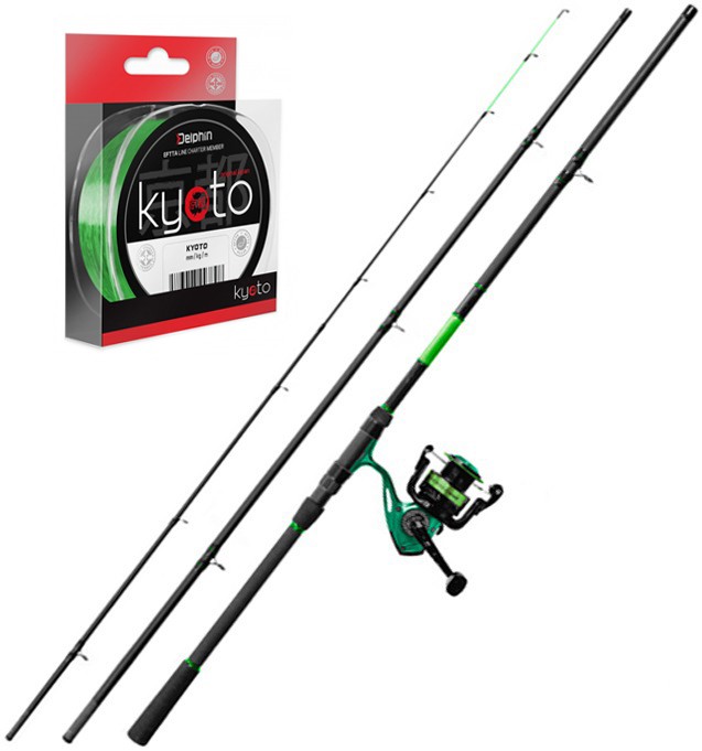 Štap Delphin WASABI + Rola ELIXIR 3T + Najlon Method Feed 3,00m 100gr