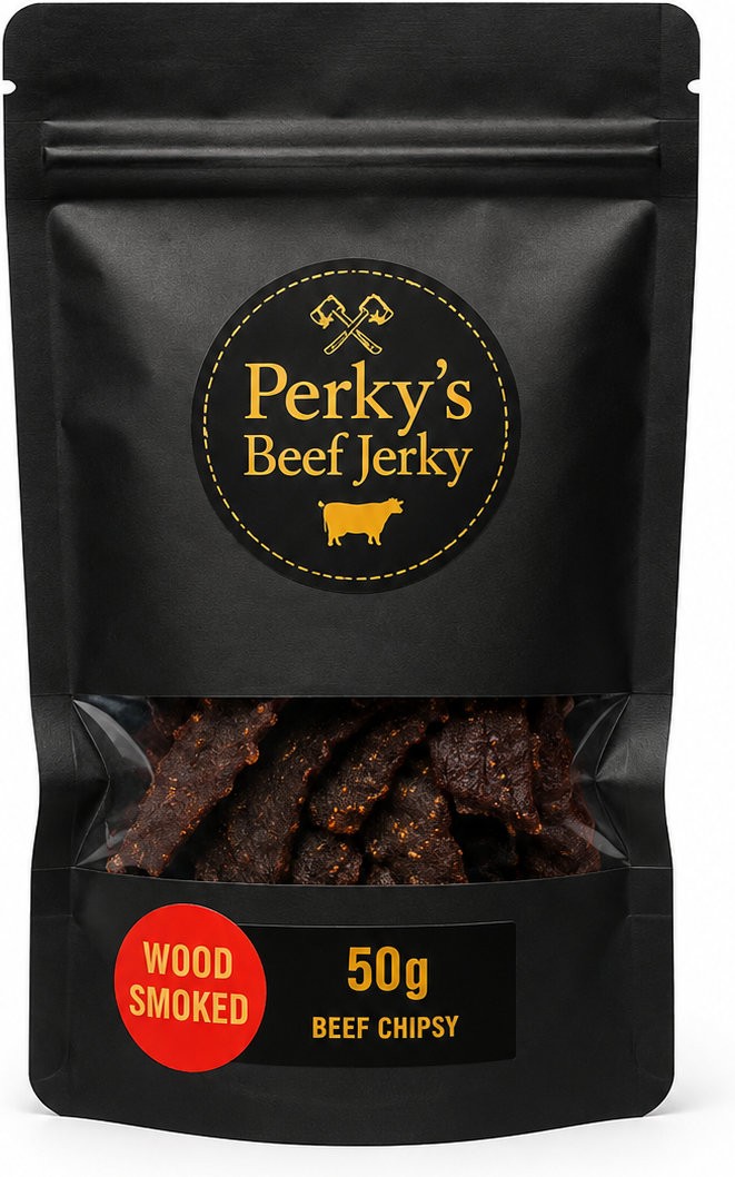 Sušeno meso Perky's Jerky Beef Chipsy (Wood Smoked) 50gr