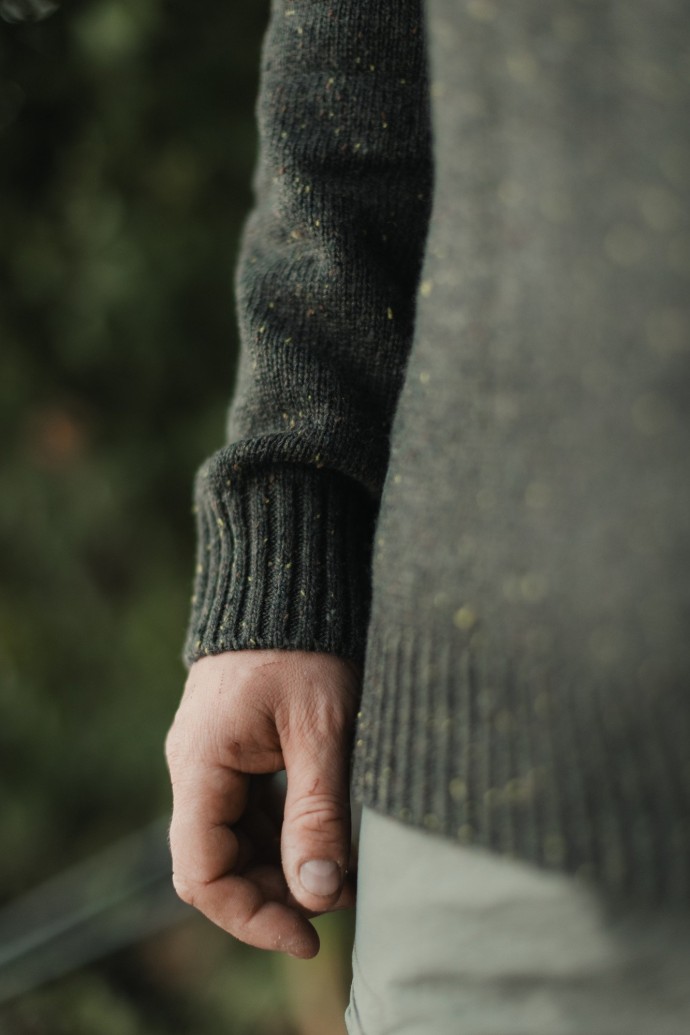Svetr Korda Mindset Fisherman Knitted Sweater Dark Olive