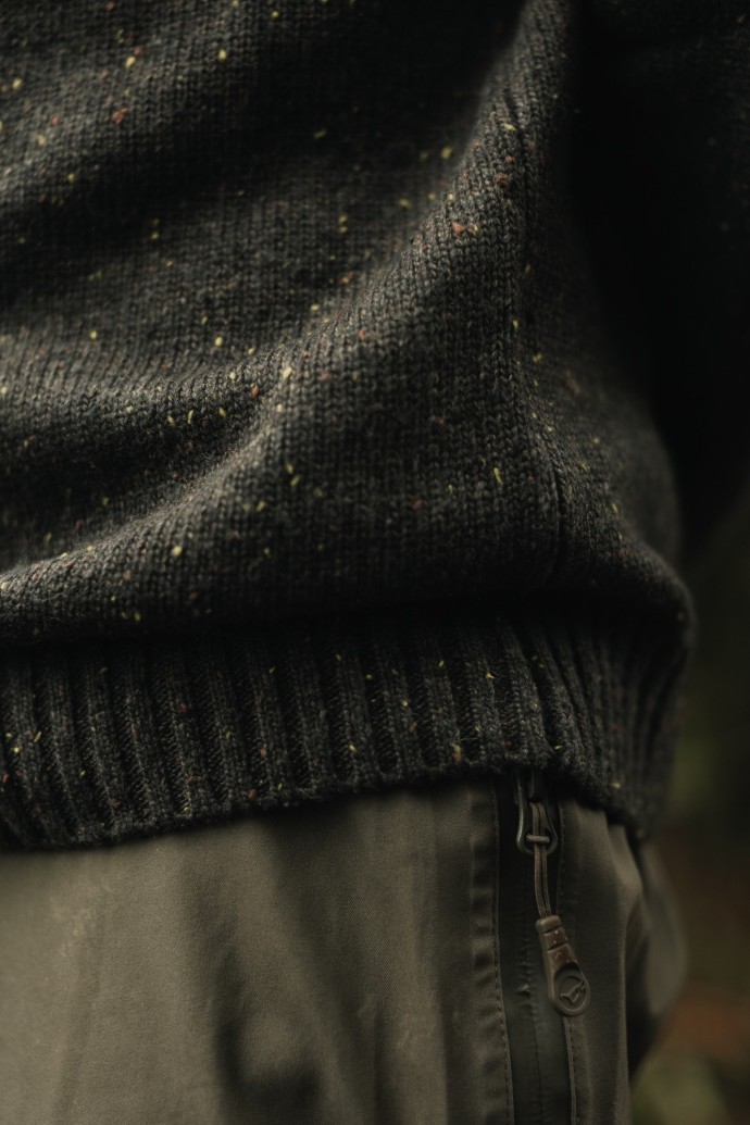 Svetr Korda Mindset Fisherman Knitted Sweater Dark Olive