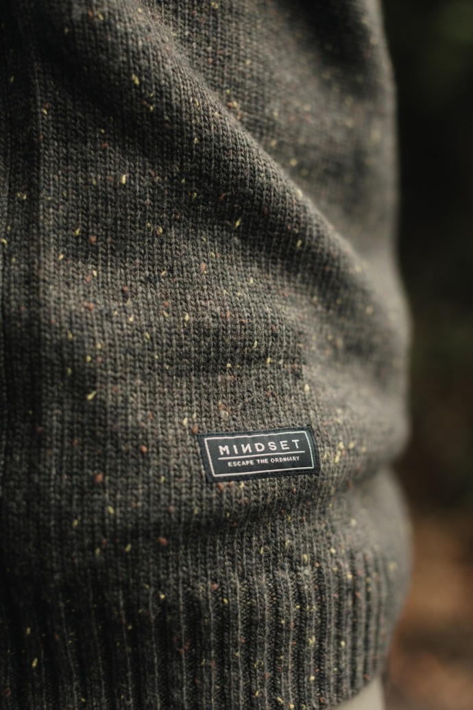 Svetr Korda Mindset Fisherman Knitted Sweater Dark Olive