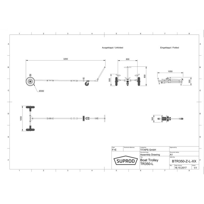 Transportna kolica Kolibri Suprod TR350-L-LU Crno/Crvena