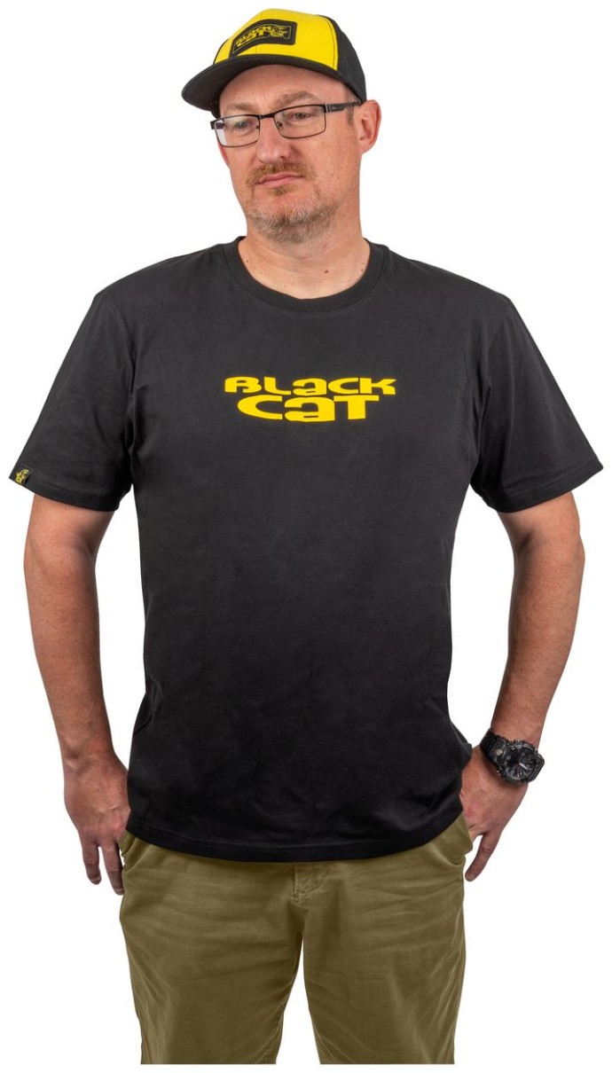 Tričko Black Cat Logo Black T-Shirt