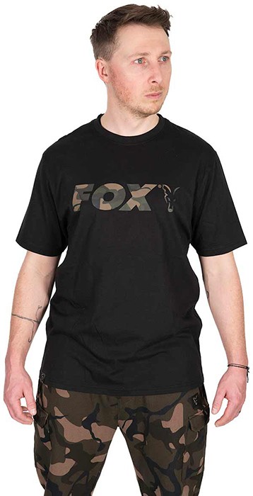 Tričko Fox Black/Camo Logo T-Shirt Velikost S