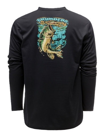 Tričko Grundéns Bass Popper LS Tech Tee Black