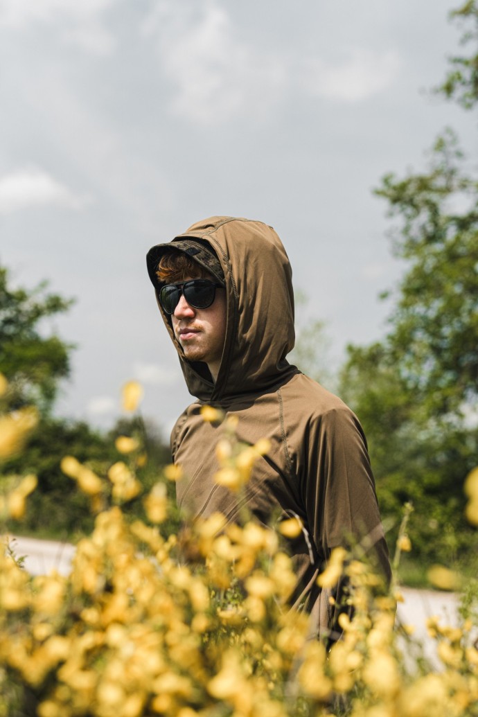 Tričko Korda UPF Hooded Top Dark Khaki