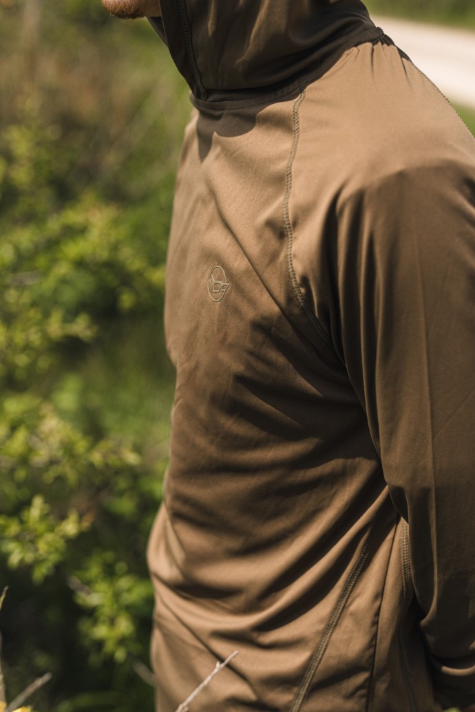 Tričko Korda UPF Hooded Top Dark Khaki