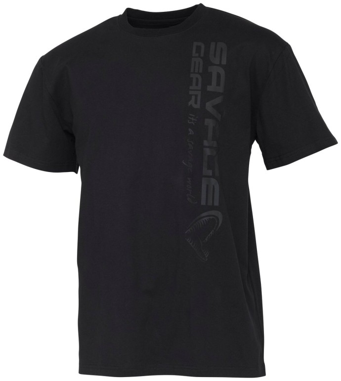 Tričko Savage Gear Vertical Logo Tee Black