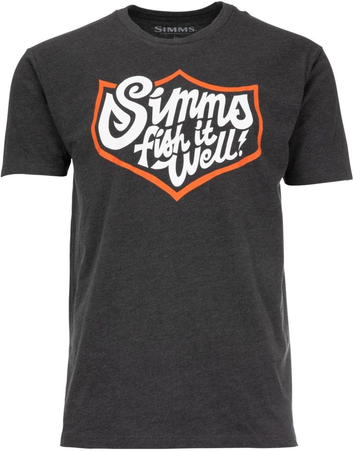 Tričko Simms Fish It Well Badge Majica Čarcoal Heather