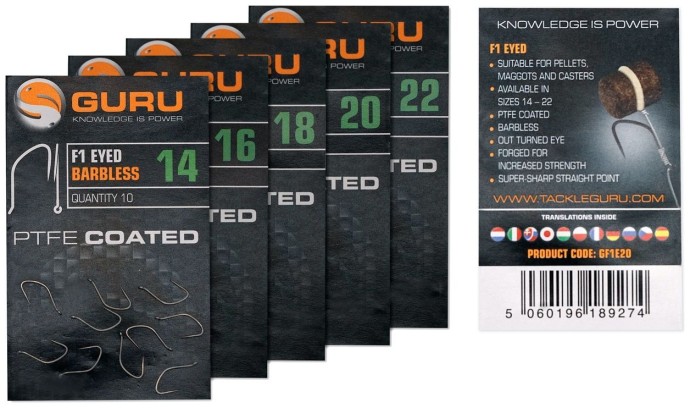 Udica Guru F1 Eyed Hook (Barbless/Eyed)