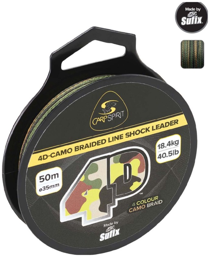 Upredenica Carp Spirit 4D Camo Braided Line Shock Leader 50m 0,35mm
