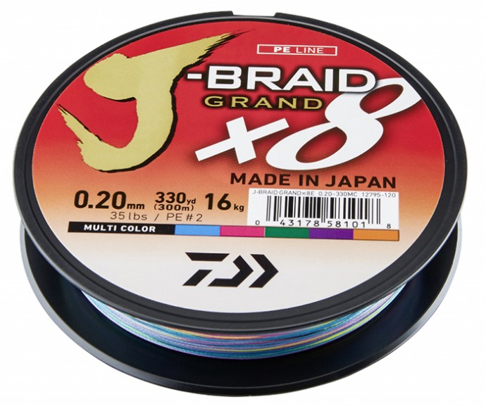 Upredenica Daiwa J-Braid Grand X8 Multi-Color 150m