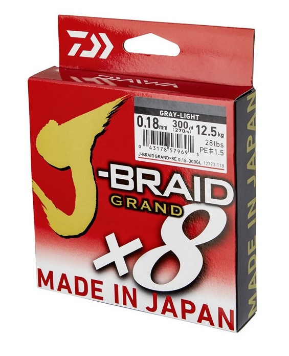 Upredenica Daiwa J-Braid X8 135m Světle Šedá