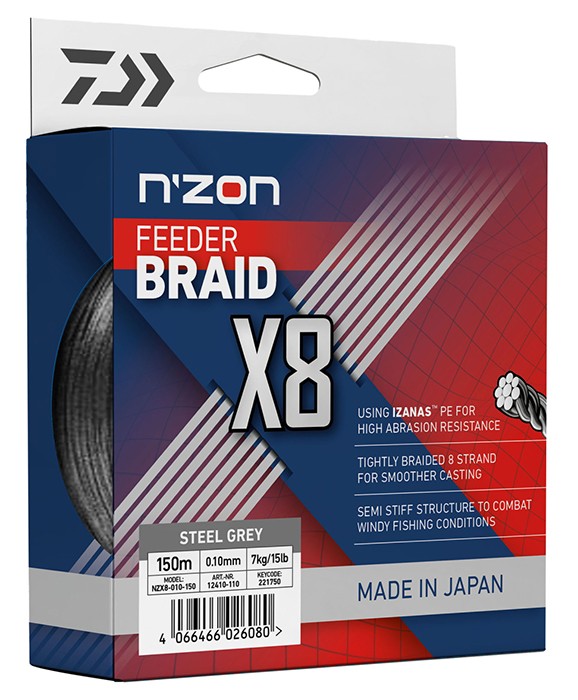 Upredenica Daiwa N'Zon X8 Braid Steel Gray